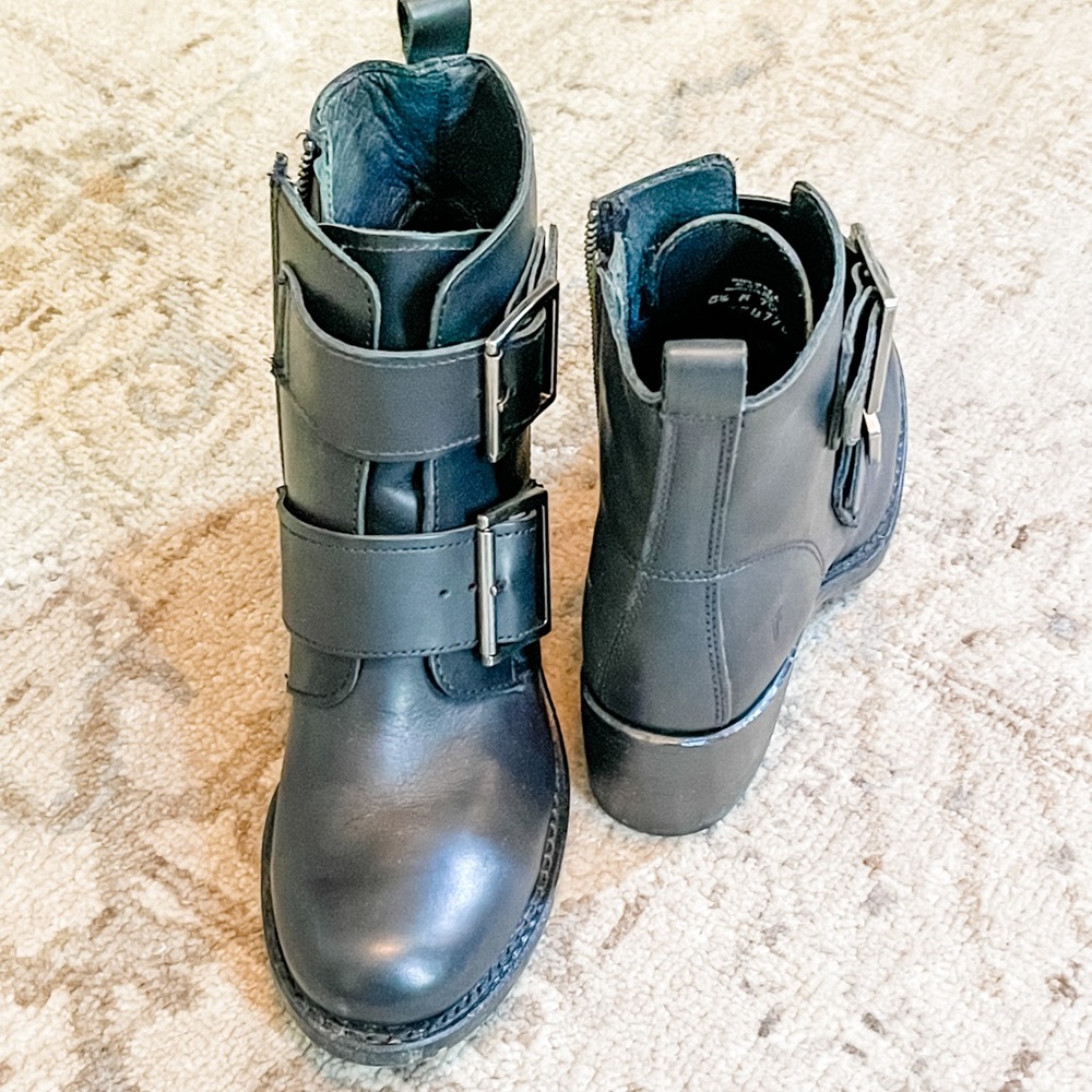 Frye Buckle Mid Rise Boots